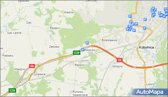 mapa Reblinko, Reblinko na mapie Targeo