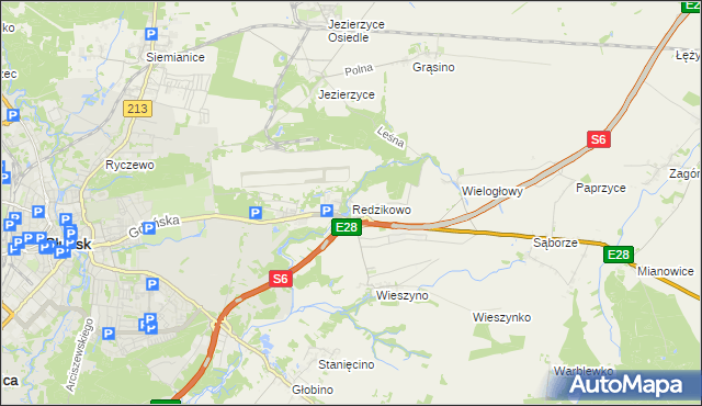 mapa Redzikowo, Redzikowo na mapie Targeo