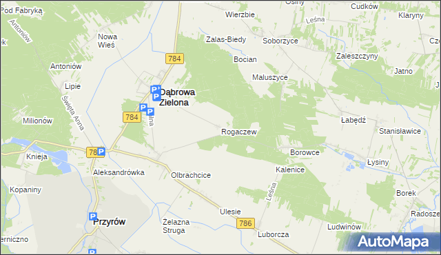 mapa Rogaczew, Rogaczew na mapie Targeo