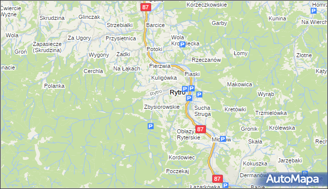 mapa Roztoka Ryterska, Roztoka Ryterska na mapie Targeo