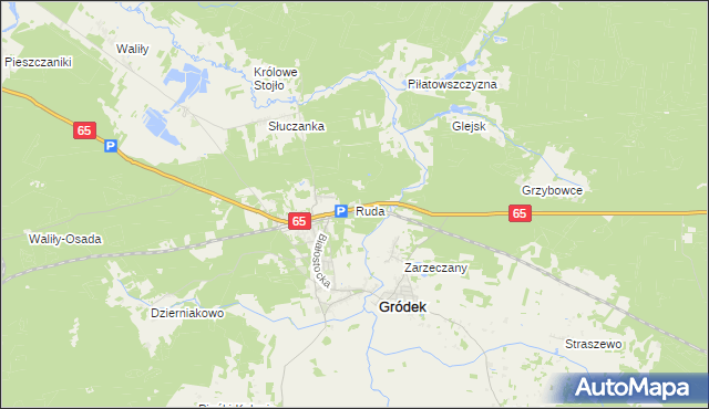mapa Ruda gmina Gródek, Ruda gmina Gródek na mapie Targeo