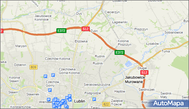 mapa Rudnik gmina Wólka, Rudnik gmina Wólka na mapie Targeo
