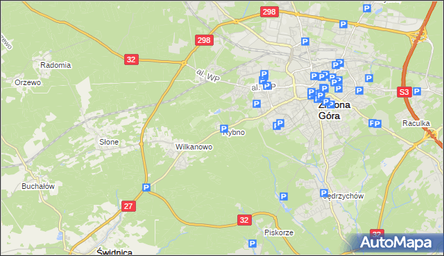 mapa Rybno gmina Świdnica, Rybno gmina Świdnica na mapie Targeo