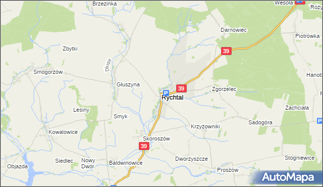 mapa Rychtal, Rychtal na mapie Targeo