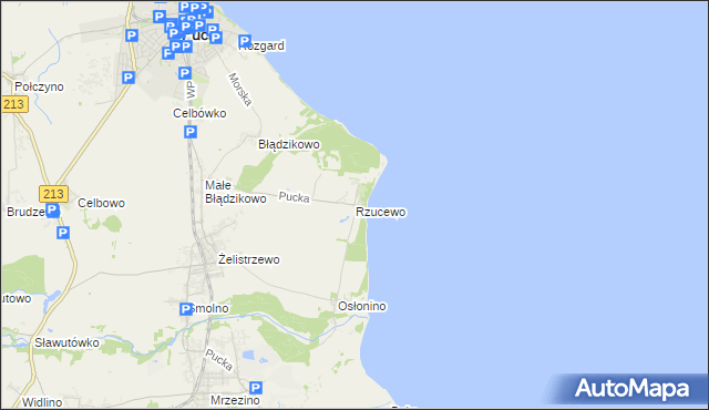 mapa Rzucewo, Rzucewo na mapie Targeo