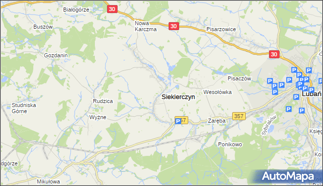 mapa Siekierczyn, Siekierczyn na mapie Targeo