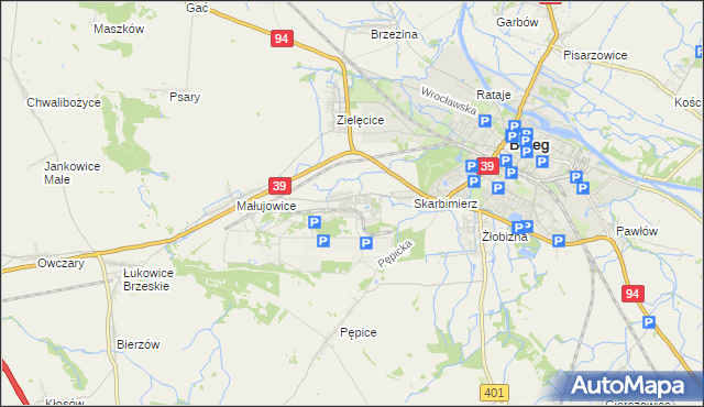 mapa Skarbimierz-Osiedle, Skarbimierz-Osiedle na mapie Targeo