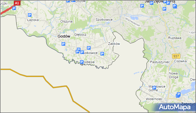 mapa Skrbeńsko, Skrbeńsko na mapie Targeo