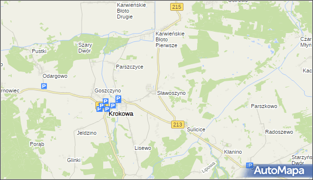 mapa Sławoszyno, Sławoszyno na mapie Targeo