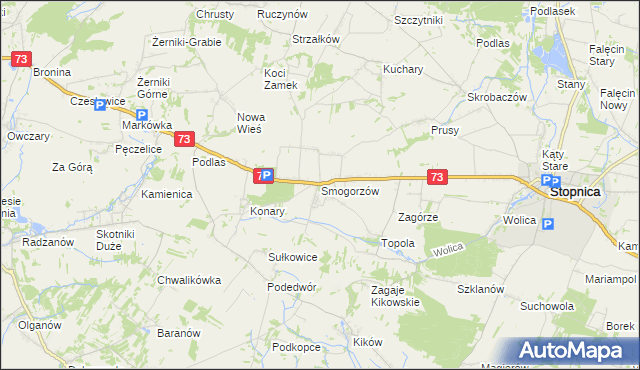 mapa Smogorzów gmina Stopnica, Smogorzów gmina Stopnica na mapie Targeo