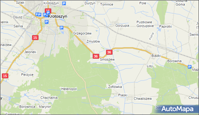 mapa Smoszew, Smoszew na mapie Targeo