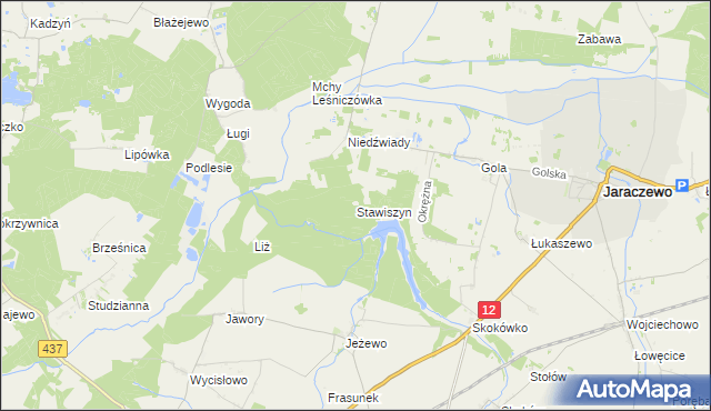 mapa Stawiszyn gmina Borek Wielkopolski, Stawiszyn gmina Borek Wielkopolski na mapie Targeo