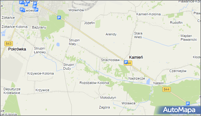 mapa Strachosław, Strachosław na mapie Targeo