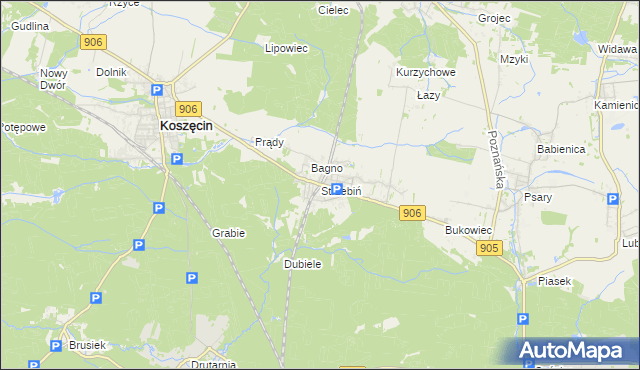 mapa Strzebiń, Strzebiń na mapie Targeo