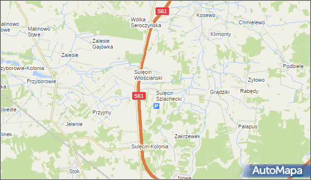 mapa Sulęcin Szlachecki, Sulęcin Szlachecki na mapie Targeo