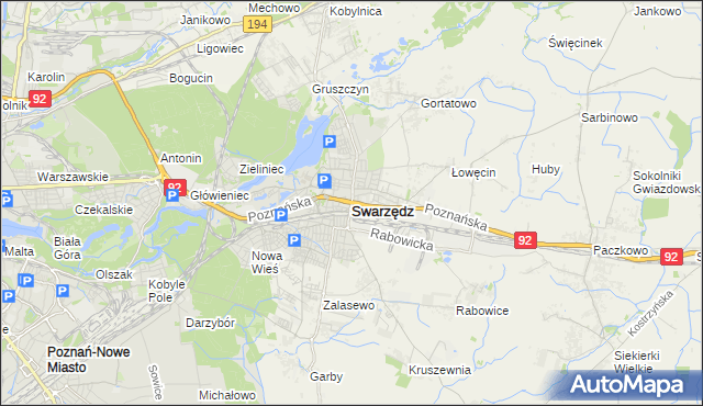 mapa Swarzędz, Swarzędz na mapie Targeo