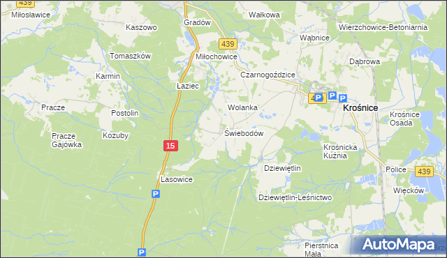 mapa Świebodów, Świebodów na mapie Targeo