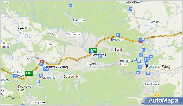 mapa Szczytna powiat kłodzki, Szczytna powiat kłodzki na mapie Targeo