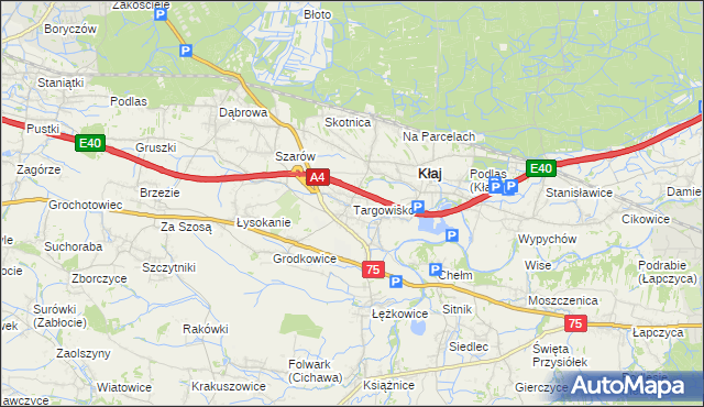mapa Targowisko gmina Kłaj, Targowisko gmina Kłaj na mapie Targeo