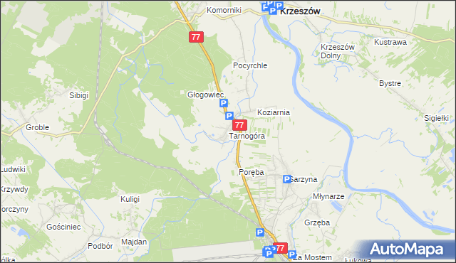 mapa Tarnogóra gmina Nowa Sarzyna, Tarnogóra gmina Nowa Sarzyna na mapie Targeo