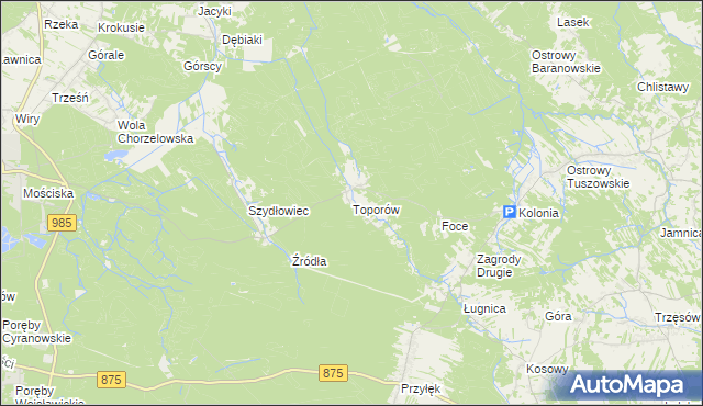 mapa Toporów gmina Cmolas, Toporów gmina Cmolas na mapie Targeo