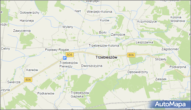 mapa Trzebieszów, Trzebieszów na mapie Targeo