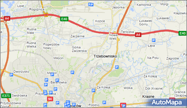 mapa Trzebownisko, Trzebownisko na mapie Targeo