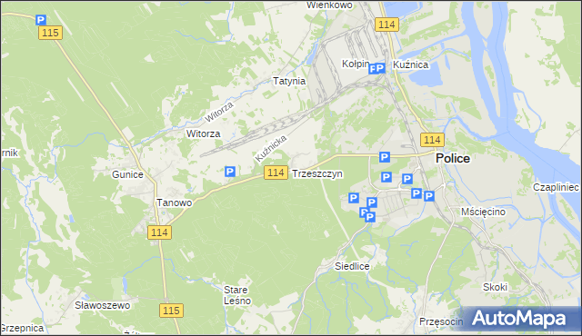 mapa Trzeszczyn, Trzeszczyn na mapie Targeo