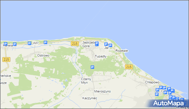 mapa Tupadły gmina Władysławowo, Tupadły gmina Władysławowo na mapie Targeo