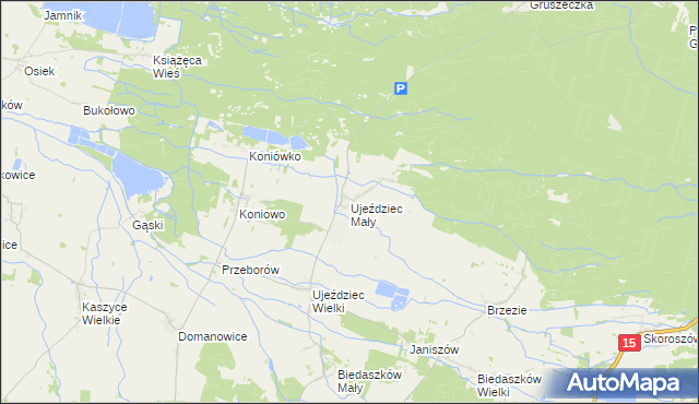 mapa Ujeździec Mały, Ujeździec Mały na mapie Targeo