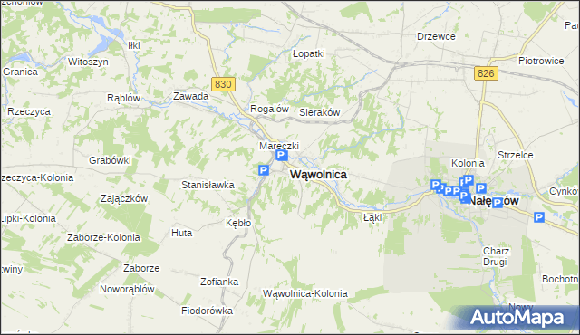 mapa Wąwolnica powiat puławski, Wąwolnica powiat puławski na mapie Targeo