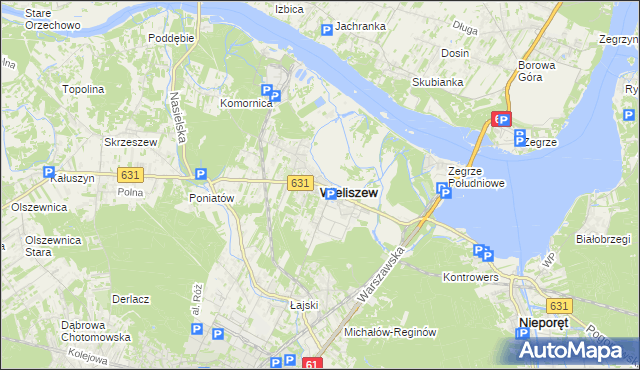 mapa Wieliszew, Wieliszew na mapie Targeo