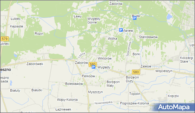 mapa Wiktorów gmina Leszno, Wiktorów gmina Leszno na mapie Targeo
