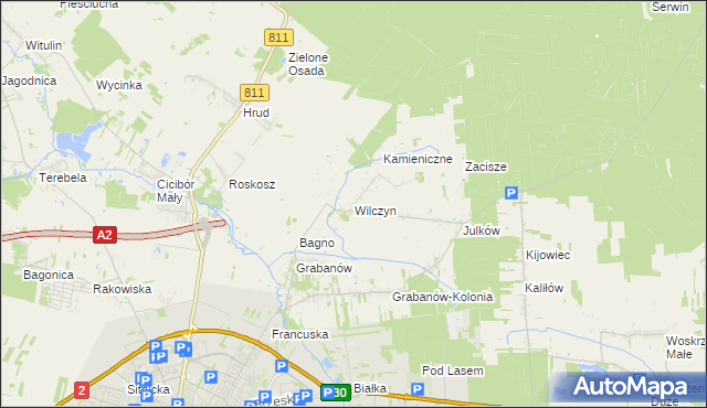 mapa Wilczyn gmina Biała Podlaska, Wilczyn gmina Biała Podlaska na mapie Targeo