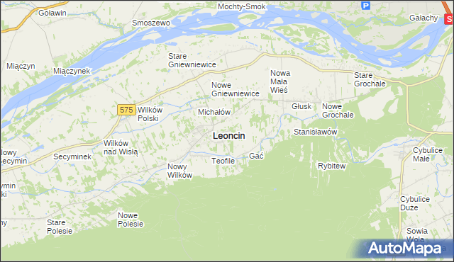 mapa Wincentówek gmina Leoncin, Wincentówek gmina Leoncin na mapie Targeo