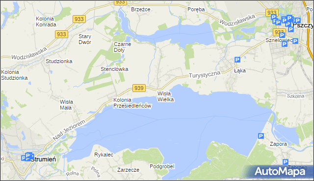 mapa Wisła Wielka, Wisła Wielka na mapie Targeo