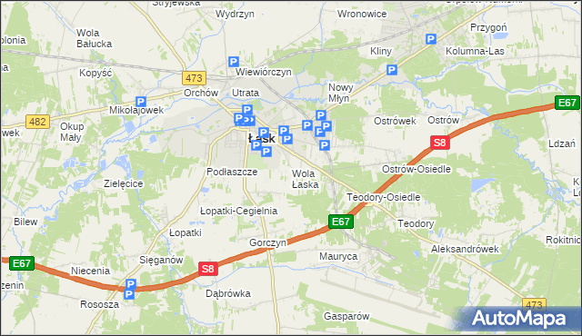 mapa Wola Łaska, Wola Łaska na mapie Targeo