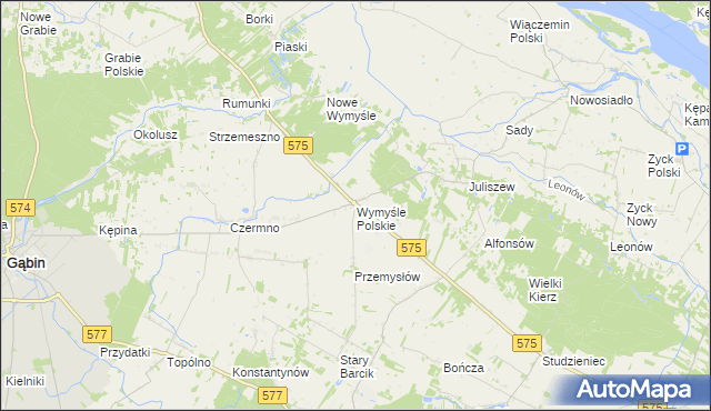 mapa Wymyśle Polskie, Wymyśle Polskie na mapie Targeo