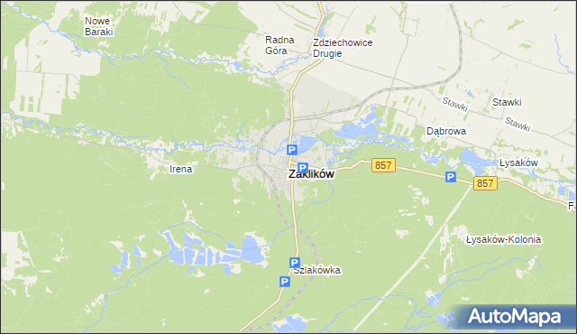 mapa Zaklików, Zaklików na mapie Targeo