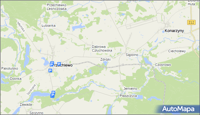 mapa Zdrójki gmina Przechlewo, Zdrójki gmina Przechlewo na mapie Targeo