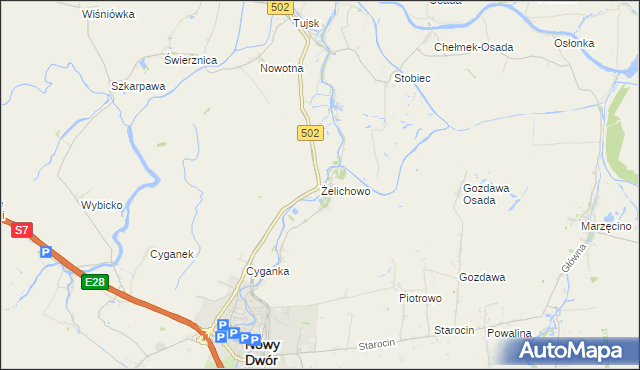 mapa Żelichowo gmina Nowy Dwór Gdański, Żelichowo gmina Nowy Dwór Gdański na mapie Targeo