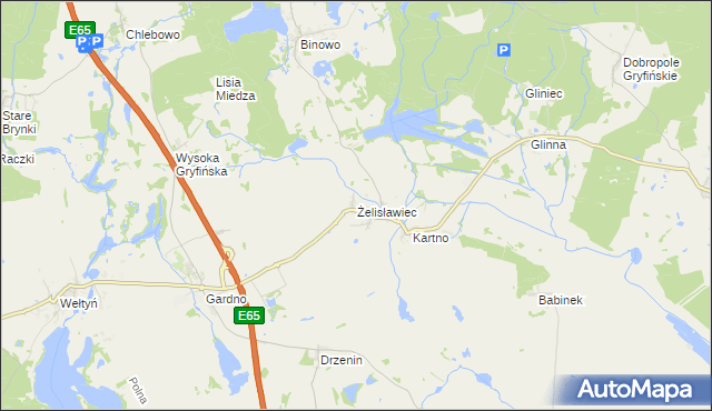 mapa Żelisławiec, Żelisławiec na mapie Targeo