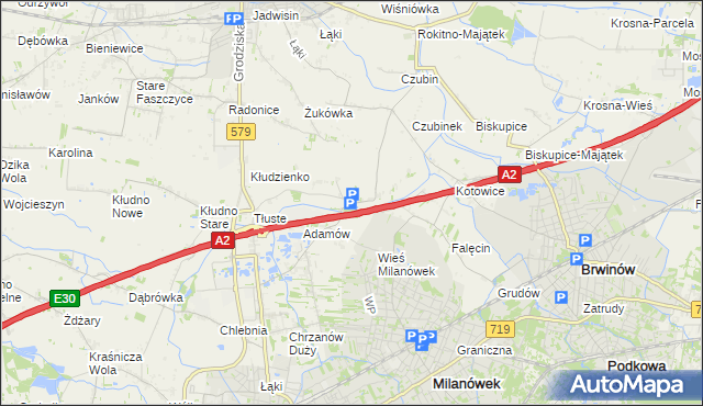 mapa Żuków gmina Grodzisk Mazowiecki, Żuków gmina Grodzisk Mazowiecki na mapie Targeo