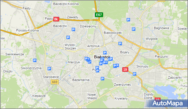 mapa Białegostoku, Białystok na mapie Targeo