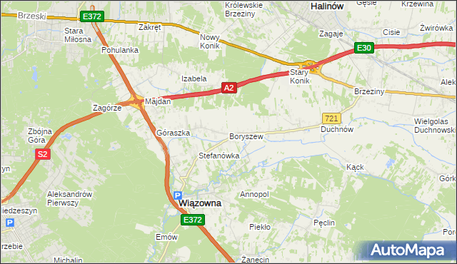 mapa Boryszew, Boryszew na mapie Targeo