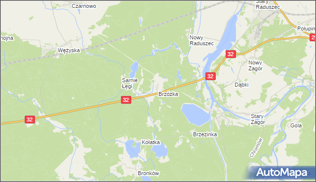 mapa Brzózka gmina Krosno Odrzańskie, Brzózka gmina Krosno Odrzańskie na mapie Targeo