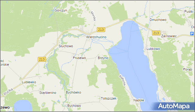 mapa Brzyno, Brzyno na mapie Targeo