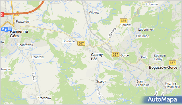 mapa Czarny Bór, Czarny Bór na mapie Targeo