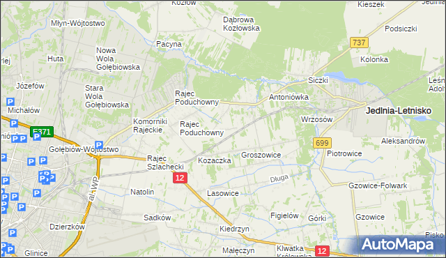 mapa Dawidów gmina Jedlnia-Letnisko, Dawidów gmina Jedlnia-Letnisko na mapie Targeo