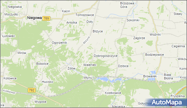 mapa Dobrogoszczyce, Dobrogoszczyce na mapie Targeo